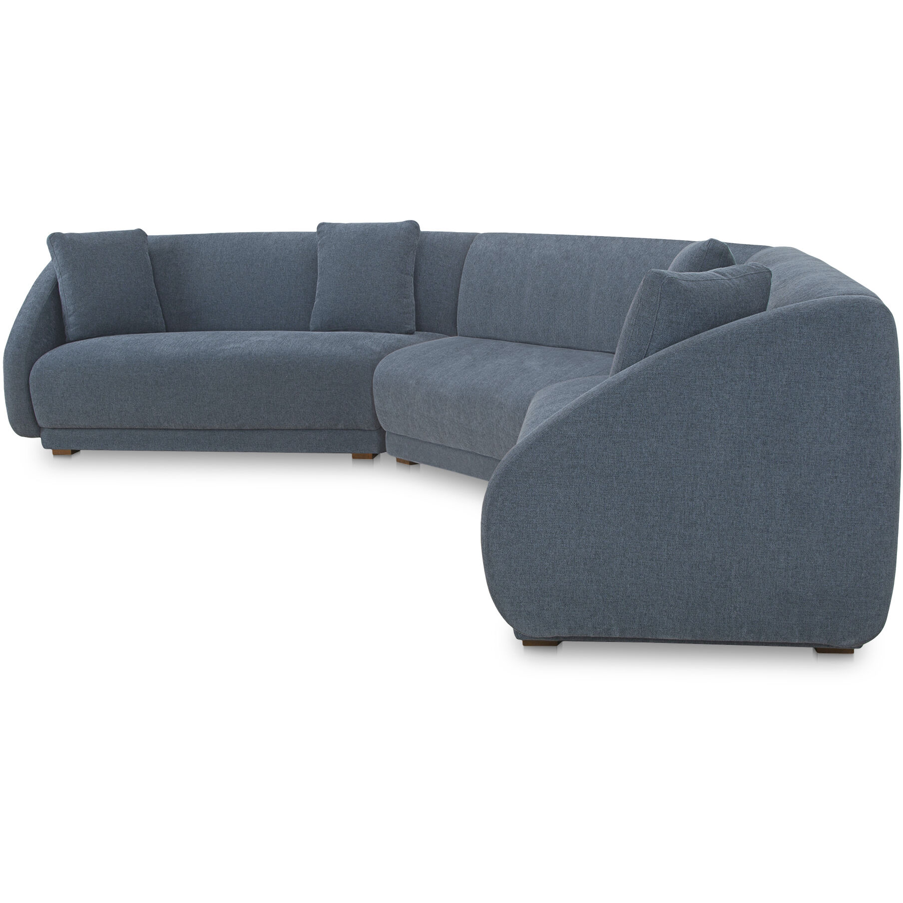 Fraser Blue Modular Sectional with Wedge Slipper, 3 Piece